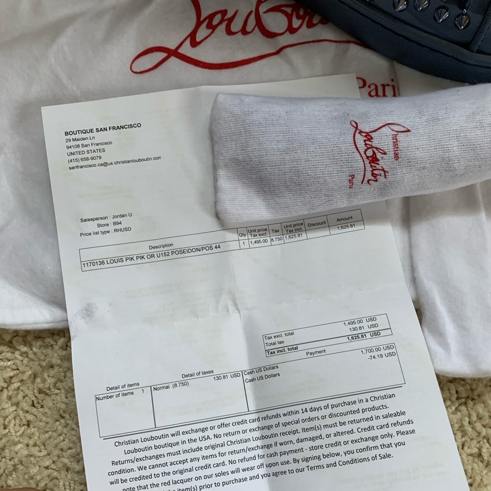 RARE Christian Louboutin Louis Pik Pik Sneakers - Picture 2 of 8